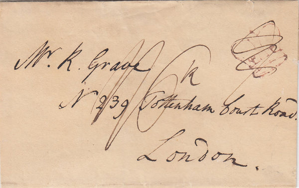 144177 1810 MAIL TO LONDON POSTAL CHARGE RE-RATED WITH INSPECTOR'S MARK.