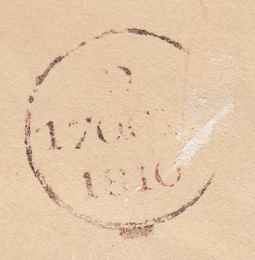 144177 1810 MAIL TO LONDON POSTAL CHARGE RE-RATED WITH INSPECTOR'S MARK.