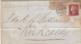 144178 1857 MAIL GLASGOW TO KIRKCALDY 1d (SG40), STAR SHAPED INSPECTOR'S MARK ON REVERSE.