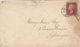 144179 1869 MAIL KINSALE, COUNTY CORK TO GLASGOW 1d (SG43) INSPECTOR'S MARK ON REVERSE IN SHAPE OF CELTIC CROSS.