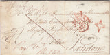 144181 1827 MAIL TRALEE, COUNTY KERRY TO CHELSEA ROYAL HOSPITAL, LONDON WITH 'TRALEE' HANDSTAMP AND INSPECTOR'S MARK.