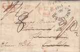 144185 1813 MAIL LANCASTER TO CARLISLE REDIRECTED TO EDINBURGH WITH VARIOUS CHARGES AND HANDSTAMPS.