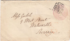 144189 1844 PENNY PINK ENVELOPE BRIGHTON  TO WALWORTH, SURREY, DISTINCTIVE MALTESE CROSS OF BRIGHTON.