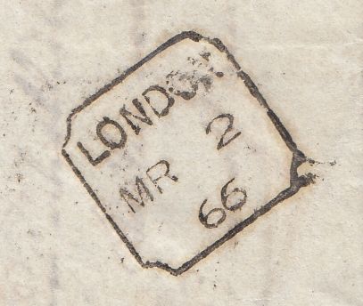 144199 1866 MAIL LONDON TO CONSTANTINOPLE 1d (SG43) AND 2d BLUE PL.9 (SG45) X FIVE.