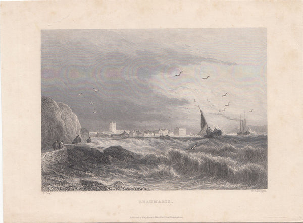 144206 CIRCA 1820 ENGRAVING 'BEAUMARIS' BY RADCLYFFE.