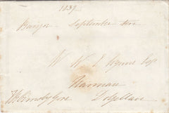 144218 1837 FREE MAIL BANGOR, CAERNARVON TO DOLGELLAU, MERION WITH LETTER.