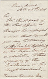 144220 1818 LETTER ONLY 'Beaudesert', TO FRANCIS FREELING REQUESTING INCREASED SALARY FOR POSTMASTER OF BANGOR.