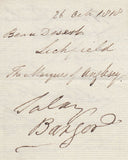 144220 1818 LETTER ONLY 'Beaudesert', TO FRANCIS FREELING REQUESTING INCREASED SALARY FOR POSTMASTER OF BANGOR.