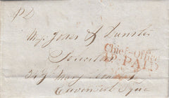 144221 1841 MAIL USED IN LONDON 'Chief-Office/1d.PAID' HANDSTAMP IN RED (L509/CHIEF8a).