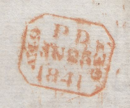 144221 1841 MAIL USED IN LONDON 'Chief-Office/1d.PAID' HANDSTAMP IN RED (L509/CHIEF8a).