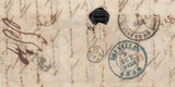 144226 1855 MAIL LONDON TO BRUSSELS 2d BLUE PL.5 COMBINATION OF L.C.14 (SG34) X 2 AND S.C.?16 (SG20a).