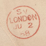 144227 1868 LARGE ENVELOPE TEDDINGTON, MIDDLESEX TO VIENNA 6d LILAC PL.6 (SG104) x SIX.