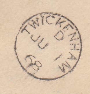 144227 1868 LARGE ENVELOPE TEDDINGTON, MIDDLESEX TO VIENNA 6d LILAC PL.6 (SG104) x SIX.