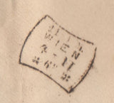 144227 1868 LARGE ENVELOPE TEDDINGTON, MIDDLESEX TO VIENNA 6d LILAC PL.6 (SG104) x SIX.