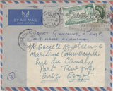 144228 1961 AIRMAIL GLASGOW TO KUWAIT 9d WILDING REDIRECTED TO SUEZ 20f KUWAIT.