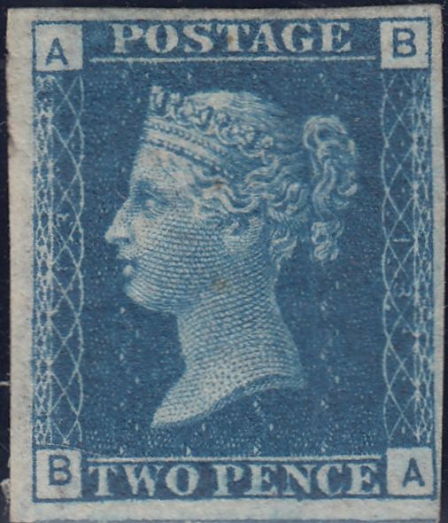 144232 1869 2d BLUE PL.13 ERROR IMPERFORATE (SG47a)(BA) FINE UNUSED.