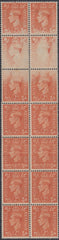 144233 1941 2d PALE ORANGE (SG488) UNUSED BLOCK OF 14, 10 AFFECTED DRY PRINT.