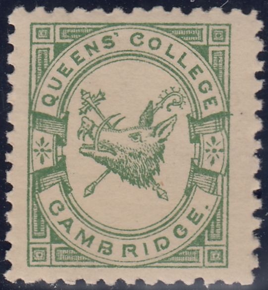 144243 1883 ½d BRIGHT GREEN QUEENS' COLLEGE, CAMBRIDGE (CS15) FINE UNUSED.