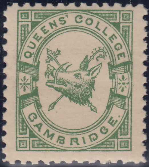 144245 1883 ½d BRIGHT GREEN  QUEENS' COLLEGE, CAMBRIDGE (CS15) FINE UNUSED.