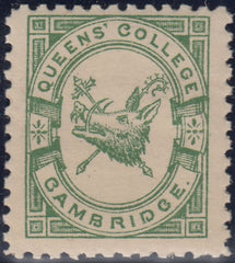 144245 1883 ½d BRIGHT GREEN  QUEENS' COLLEGE, CAMBRIDGE (CS15) FINE UNUSED.