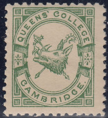 144248 1883 ½d BRIGHT GREEN QUEENS' COLLEGE, CAMBRIDGE (CS15) FINE UNUSED.