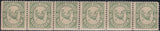 144256 1883 ½d BRIGHT GREEN QUEENS' COLLEGE CAMBRIDGE (CS15) VERY FINE UNUSED HORIZONTAL STRIP OF SIX.