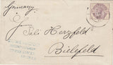 144268 1887 MAIL LONDON TO BIELEFELD, GERMANY 2½d LILAC (SG190).