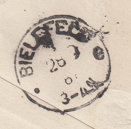 144268 1887 MAIL LONDON TO BIELEFELD, GERMANY 2½d LILAC (SG190).