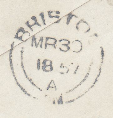 144278 1840 1d GREY-BLACK PL.8 (SG3) VERY LATE USAGE IN 1857 LIVERPOOL TO BRISTOL CANCELLED 'LIVERPOOL/466' SPOON.