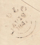 144279 1841 PENNY PINK ENVELOPE WELSHPOOL, MONTGOMERYSHIRE TO LUDLOW CANCELLED SUPERB STRIKE WELSHPOOL MALTESE CROSS WITH SOLID CENTRE.
