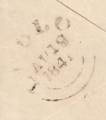 144279 1841 PENNY PINK ENVELOPE WELSHPOOL, MONTGOMERYSHIRE TO LUDLOW CANCELLED SUPERB STRIKE WELSHPOOL MALTESE CROSS WITH SOLID CENTRE.