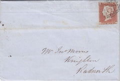 144280 1848 MAIL MANCHESTER TO KNIGHTON, RADNOR 1d (SG9) PRINTED BILLHEAD WITHIN.