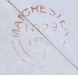 144280 1848 MAIL MANCHESTER TO KNIGHTON, RADNOR 1d (SG9) PRINTED BILLHEAD WITHIN.