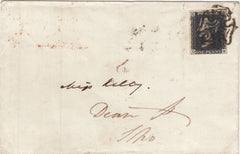 144284 1840 MAIL USED IN LONDON 1d BLACK  PL.6 (SG2) (OB FINE RE-ENTRY)(SPEC AS41a).