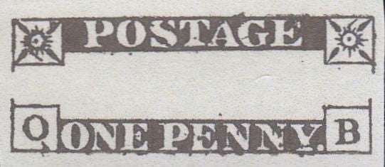 144284 1840 MAIL USED IN LONDON 1d BLACK  PL.6 (SG2) (OB FINE RE-ENTRY)(SPEC AS41a).