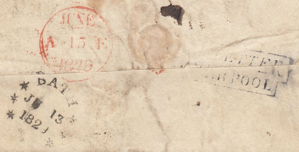 144288 1829 MAIL FROM CINCINATTI? TO PERTH, SCOTLAND, MISSENT TO BATH IN SOMERSET.