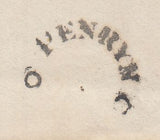 144291 1832 MAIL PENRYN, CORNWALL TO LISKEARD 'PENRYN' MILEAGE MARK WITH MILEAGE ERASED (CO236).