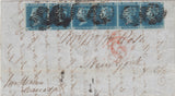 144294 1849 MAIL LONDON TO NEW YORK 2d BLUE PL.3 (SG14) x SIX.