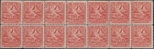144300 1884 ST. JOHN'S COLLEGE, CAMBRIDGE ½d SCARLET (CS16) GOOD UNUSED BLOCK OF FOURTEEN.