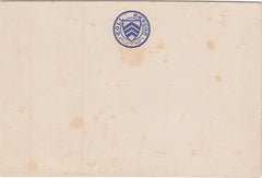 144313 1876 MERTON COLLEGE, OXFORD ½d ULTRAMARINE EMBOSSED POSTCARD, UNUSED.