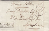 144318 1829 'Money Letter'  WEYBOURNE HOUSE, FARNHAM, SURREY TO LONDON WITH 'FARNHAM' (SY293) AND ' Farnham/Penny Post' (SY304) HANDSTAMPS.