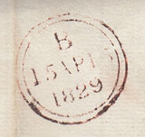 144318 1829 'Money Letter'  WEYBOURNE HOUSE, FARNHAM, SURREY TO LONDON WITH 'FARNHAM' (SY293) AND ' Farnham/Penny Post' (SY304) HANDSTAMPS.