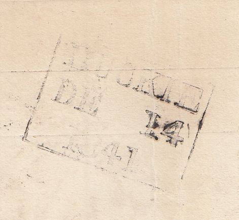 144320 1841 1d MULREADY USED IN SCOTLAND GREENOCK TO PRESHOME, BUCKIE, VERY FINE STRIKE DISTINCTIVE MALTESE CROSS OF GREENOCK (SPEC ME1ue).