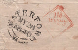 144321 1840 1d MULREADY WRAPPER USED MAY 28 1840 WATERFORD TO LISBURN CANCELLED BLACK AND RED-BROWN MALTESE CROSSES OF WATERFORD AND DUBLIN RESPECTIVELY.