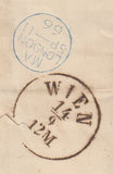 144327 1866 MAIL LONDON TO TRIESTE, AUSTRIA 3d ROSE PL.4 (SG92) 3d DULL VERMILION (SG93) 6d POSTAGE AND 1d LATE FEE.