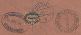 144328 1934 REGISTERED AIRMAIL LONDON TO VICTORIA, BRAZIL 'Per Graf Zeppelin' KGV 3d 1s AND 2/6 SEAHORSE (SG415).