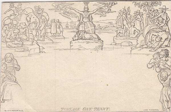 144333 1840 1d MULREADY ENVELOPE GOOD TO FINE UNUSED.