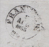 144334 1855 LETTER ROYAL AGRICULTURAL SOCIETY OF ENGLAND, LONDON TO DARMSTADT, GERMANY FINE PAIR 4d CARMINE SMALL GARTER  (SG62).