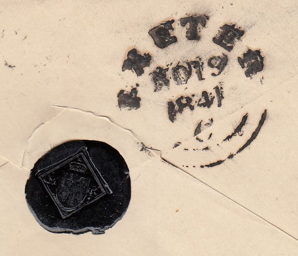 144336 1841 PENNY PINK USED LOCALLY IN EXETER FINE STRIKE 'EXETER' WESSEX TYPE DATE STAMP.