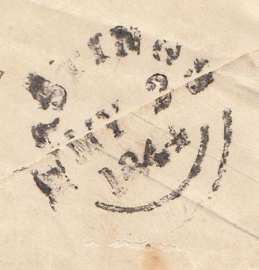144337 1844 PENNY PINK ENVELOPE SEVENOAKS TO HASTINGS USED MAY 1ST 1844, FIRST DAY USE 1844 TYPE CANCELLATION.